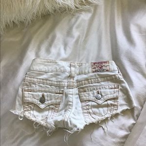 True Religion White Denim Shorts